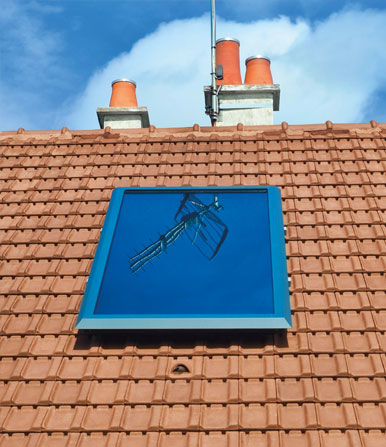 Trois générateurs d'air chaud installé sur une toiture au SUD